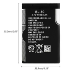 BL5C ιονικές επαναφορτιζόμενες μπαταρίες λίθιου για το κινητό τηλέφωνο της Nokia